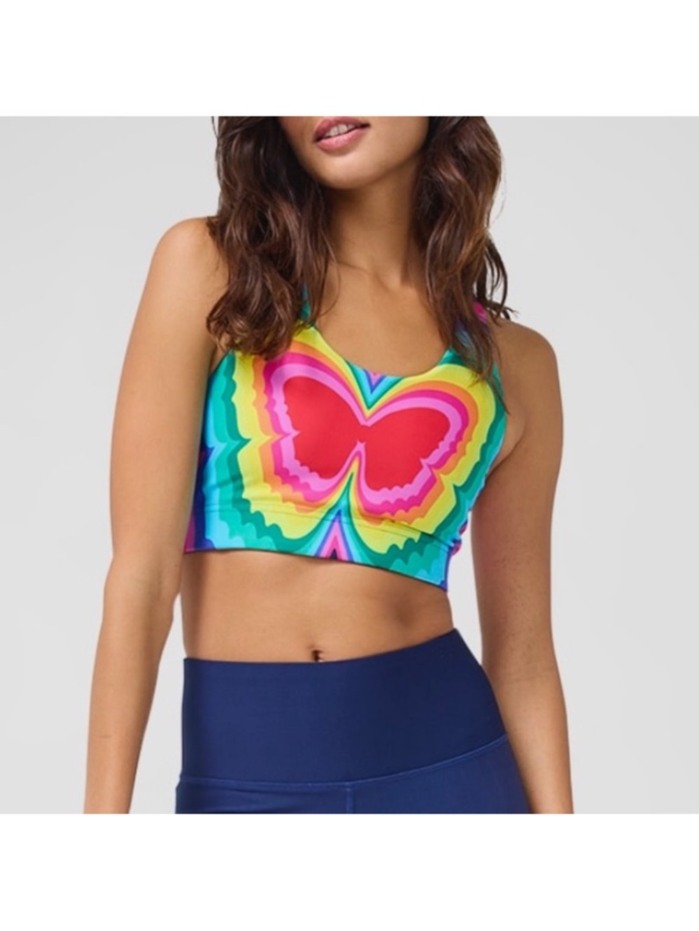 TEREZ- Psychedelic Butterfly Duo-knot Sports Bra, New in Box!